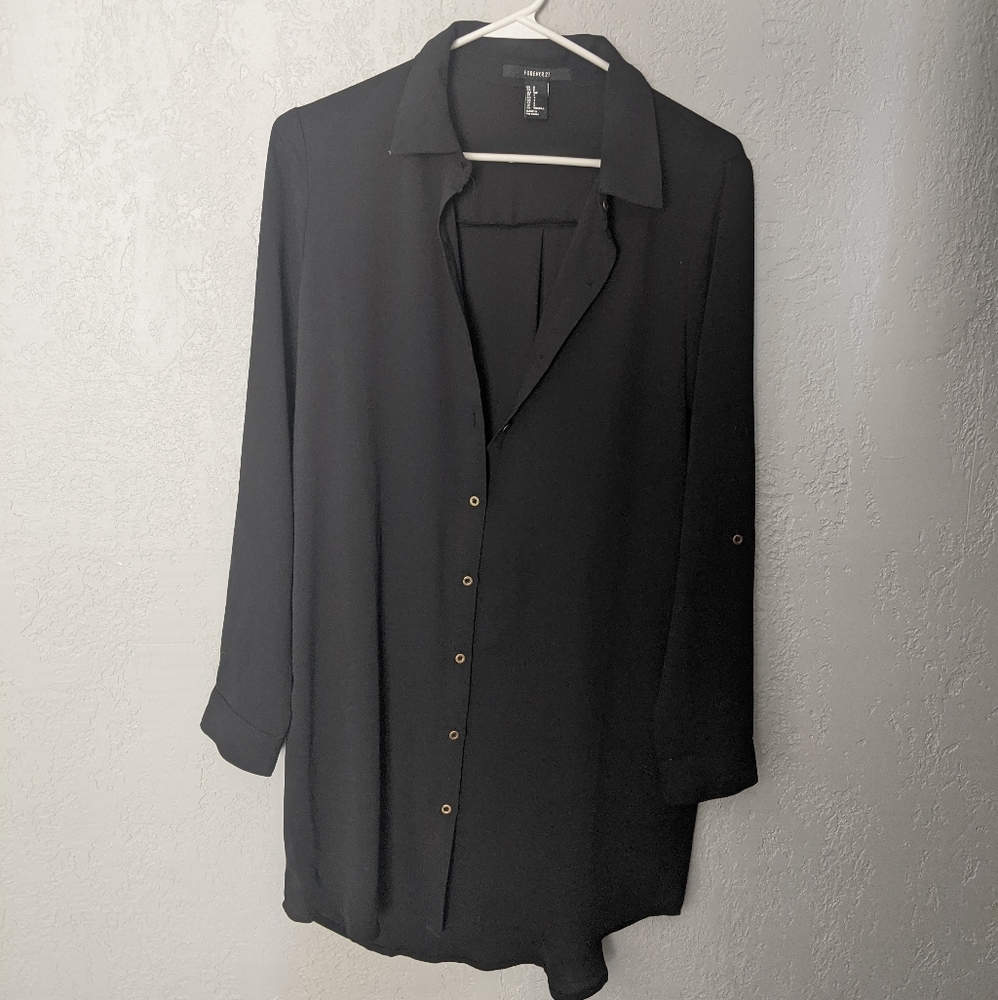 F21 button down shirt dress